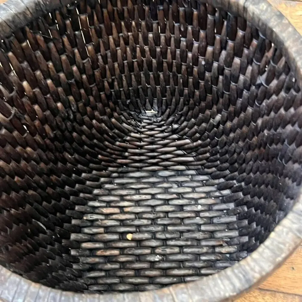 Decorative Hand-woven Rattan Storage Basket 10.5